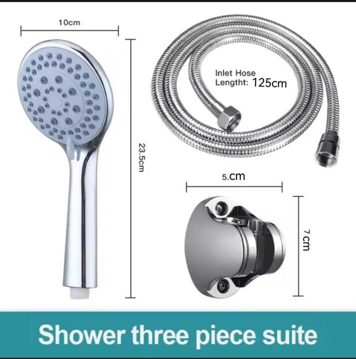 High Pressure Shower Head Handheld Rain Shower Head 5 Spray Settings ...