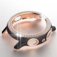 Luxury Two-color Rhinestone PC Case for Samsung Galaxy Watch Active 2 44mm 40mm Cover Active2 Lightweight Bumper Hard Frame