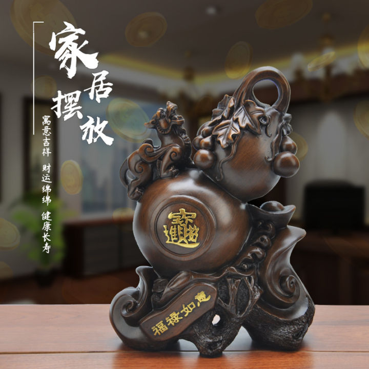 fulu-ruyi-zhaocai-ตู้เปิดไม้เลียนแบบสายประดับรถของขวัญไวน์บ้านงานฝีมือตกแต่ง