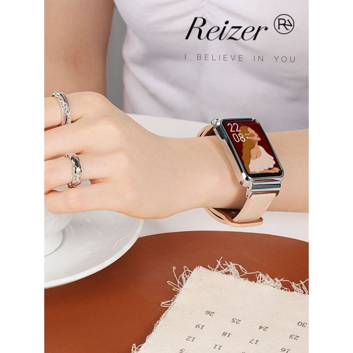 เหมาะสำหรับ-xiaomi-redmi-smart-band-2-สายนาฬิกาสายรัดข้อมือหนัง-double-pin-สายนาฬิกาเปลี่ยนสายรัดข้อมือ