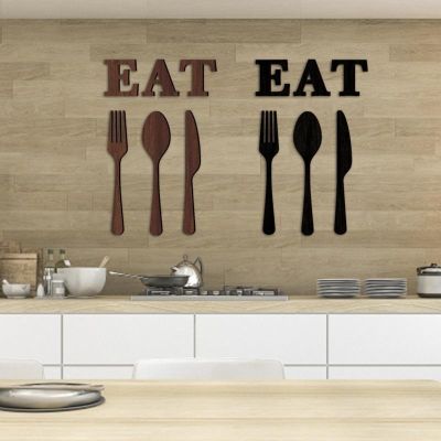 【YF】►✹℡  Fork Eat Sign Wall Cutlery Rustic Pendant Restaurant Decal