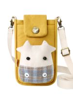 Three-Color Patch Crossbody Large-Screen Mobile Phone Bag Korean Style Cute Halter Neck Mobile Phone Bag For Girls Mini Vertical Small Bag 【OCT】