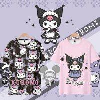 Kuromi อะนิเมะแขนสั้นเสื้อยืดสินค้าสองมิติหวานสไตล์ญี่ปุ่นโอตาคุผู้ชายสาวเสื้อผ้าฤดูร้อน