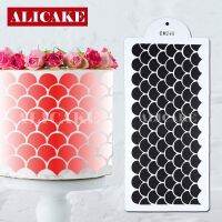 Cake Stencil Fish Scales Shape Pattern Wedding Cake Decorating Lace Cake Boder Stencils Template DIY Drawing Mold Tool Bakeware Furniture Protectors