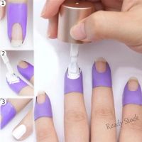 【hot sale】 ✥ B50 10Pcs/Sheet Random Color U-Shape Stripping Tape Anti-splash Protection Nails/ Protection Nail Polish Stickers