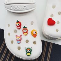 [Charming Deco] Cutie Girl (Pink / Orange / Red / Yellow / Green) Button Shoe Cute Croc Charms Decorations Accessories Shoes Charm Deco Jibbitz Shoes Diy Charms Sneaker