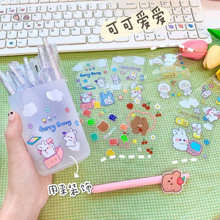 พร้อมส่ง-p-073-พร้อมส่งสติ๊กเกอร์-pvc-สติ๊กเกอร์ไดคัท-pvc-milkjoy-หมี-เกาหลี-ติดเคส-โน๊ตบุ๊ค-สติกเกอร์ตกแต่ง-สติกเกอร์ปิดผนึก