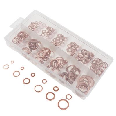 150pcs Mechanical Sealed Copper Washers Set with 12 Sizes High-quality copper material for Sump Plugs Hydraulic Fittings