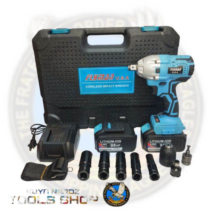 KNT1 FLYMAN ORIGINAL U S A 98 VOLTS CORDLESS IMPACT WRENCH 1 2 DRIVE