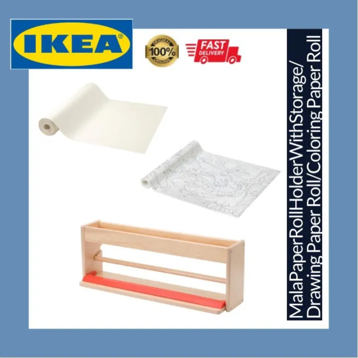 IKEA Mala Blavingad BLÅVINGAD Drawing Paper Roll 30m Paint Draw Holder With Storage Drawing