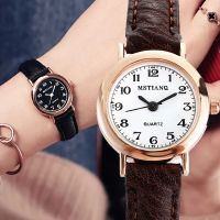 【Fairy Castle】Vintage Leather Women Small Watches Simple Design Number Dial Fashion Ladies Quartz Watches