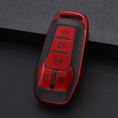 npuh For Ford Fusion F-150 Edge Explorer Mustang Lincoln MKZ MKC Key Shell Fob Keychain Accessories TPU Car Remote Key Case Cover