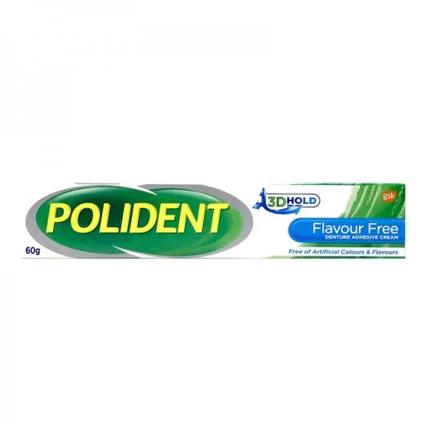 POLIDENT DENTURE ADHESIVE CREAM (FLAVOUR FREE) 60g Lazada