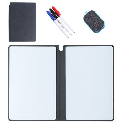 Mini Whiteboard 3 Color Marker Dry Erase Schools Office To Do Lists Students PU Leather Cover Erasable Notebook Whiteboard Notes