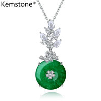 KemstoneสีเขียวเลียนแบบหยกR Etroคริสตัลผู้หญิงจี้สร้อยคอเครื่องประดับของขวัญสำหรับหญิง