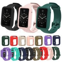 ♞ 4in1 สายนาฬิกาซิลิโคนสำหรับ Xiaomi Mi Band 7 Pro SmartWatch สายรัดข้อมือ Mi Band7pro เคสป้องกันที่ครอบ