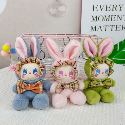 pretty popular exquisite new soft cute Uncharted checkered rabbit soft keychain pendant bag decorate couple birthday gift