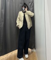 Uniqlo Sanlitun 2022 Autumn and Winter Womens Suede Knitted Pants Loose Straight Trousers Slim Casual Pants 452181