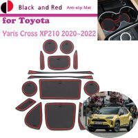 รถยางประตู Groove Mat สำหรับ Toyota Yaris Cross XP210 2020 ~ 2023 2022ถ้วยเบาะ Gate Slot Coaster Dust-Proof Pad อุปกรณ์เสริม