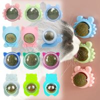 Funny Rotatable Cat Treat Toys with Catnip Self-Adhesive Snacks Licking Ball Kitten Molar Teeth Cleaning Pet Interactive Product Toys