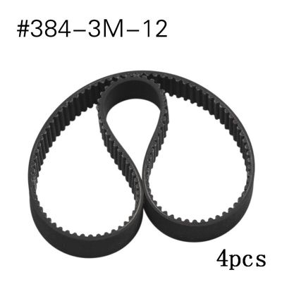 อะไหล่ใหม่4ชิ้นความยาว384มม. สายพานขับ HTD 384-3M-12 Escooter Skuter Listrik 128ฟัน Skuter Listrik สายพานรถสคูเตอร์กว้าง12มม. โซ่ LLL3731