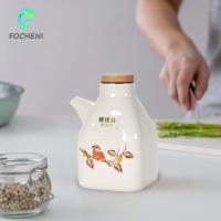 Focheni ตัวบีบน้ำซอสถั่วเหลืองเซรามิกขวดใส่น้ำมันขนาดใหญ่300มล. น้ำมันและ Vinegars