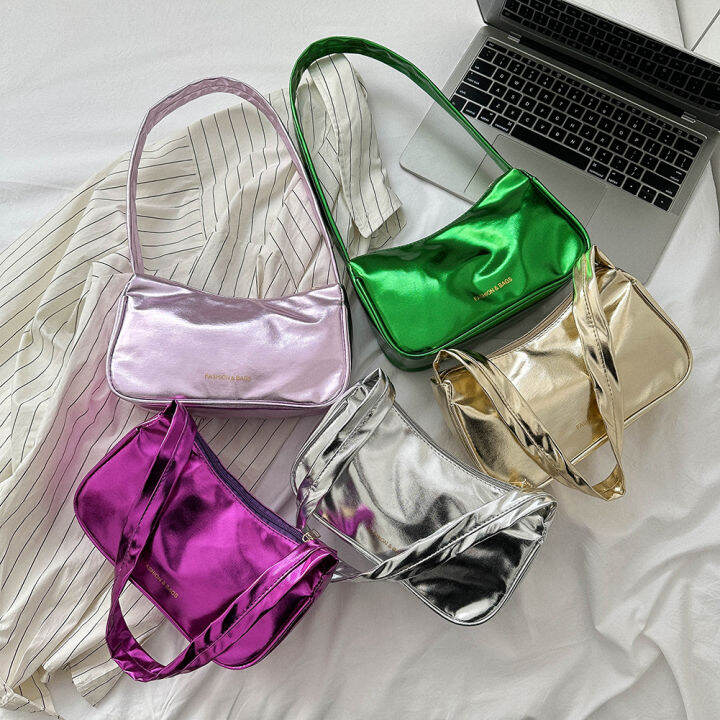 กระเป๋าโท้ทสีทึบผู้หญิงกระเป๋าโฮโบเรียบง่ายกระเป๋าถือผู้หญิงกระเป๋านิ่มย้อนยุค