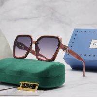 2023 new female GG sun glasses inlaid brick drivers mirror super hot large frame anti-ultraviolet sunglasses flow