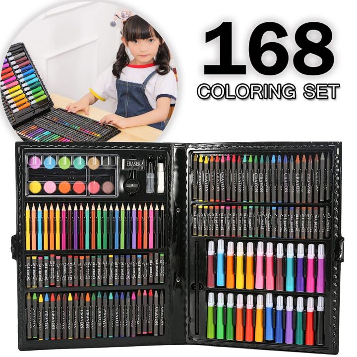 168 Pcs Kids Super Mega Art Colouring Set