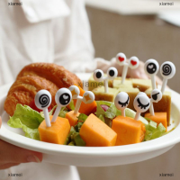 xiamei 10ชิ้น/เซ็ต MINI plugs CUTE Cartoon Eyes Kawaii อาหารกลางวัน Bento BOX อาหารผลไม้ส้อม