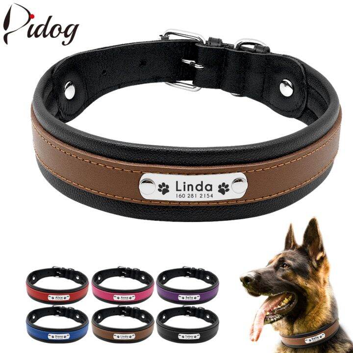 Leather Dog Collar Personalized Collar For Big Large Dogs Custom