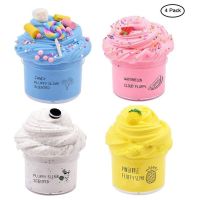【Cool Mom】4Pcs Butter Slime with Candy Slime Watermelon Slime and Pineapple Slime Super Soft Birthday Gifts