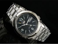 SEIKO 5 Automatic รุ่น SNKE61K1 นาฬิกาข้อมือผู้ชายสายแสตนเลส สีเงิน หน้าปัดสีน้ำเงิน - มั่นใจ ของแท้ 100% รับประกันสินค้า 1 ปีเต็ม