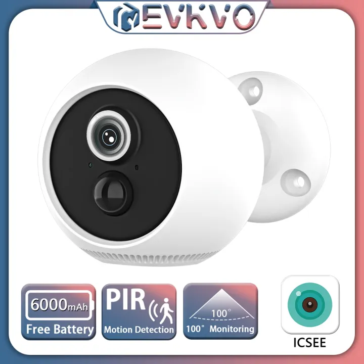 EVKVO [ Free 128Gb SD Card ] 5MP Battery IP Camera WiFi Wireless PIR