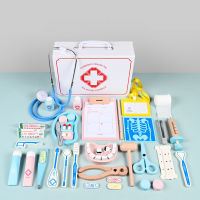42PCS Suitcase For Children Doctor Educational Toys Stethoscope Wooden  Nurse Set Childrens Toy For Girls Toys Interest Kits