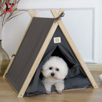 Pet Teepee Tent Soft Large Space Portable Universal Pet Tent Bed สำหรับสุนัขและแมวสีเทา