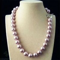 Huge 12mm Purple Shell Pearl Round Beads Necklace 18 Gift Diy