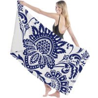 Da Blue And White Beach Towel Sports Quick Dry Microfiber Bath Towel Beach Blanket For S Kids ผ้าห่มปิกนิกกลางแจ้ง