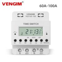 80A 60A 100A ซากาเทอร์ Waktu 220V Mingguan 7 Hari Kontrol Pengatur Waktu Relaxi Sakelar Waktu Digital Dapat Program รางติดตั้ง Dioleh Din