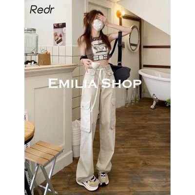 [ส่งของ]EMILIA SHOPกางเกง กางเกงขายาวกางเกงเอวสูงกางเกงขายาวผู้หญิงสไตล์เกาหลี 2023 ใหม่MO22128