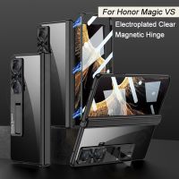 GKK Magnetic Hinge Plating Clear Case For Huawei Honor Magic VS Cover With Screen Tempered Glass For Huawei Honor Magic VS Case
