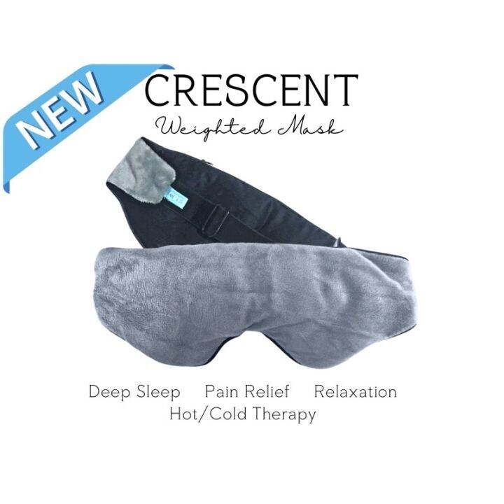 Weighted Sleep Eye Mask GRAY BLACK Headache Migraine Relief Cold/Heat