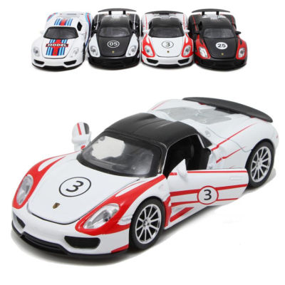 1:32 PORSCHE MARTINI Diecast ยานพาหนะรุ่นรถเสียงและแสงดึงกลับรถรุ่น Collection รถ Toys