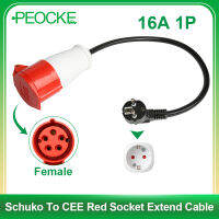 P Eocke EV อะแดปเตอร์ชาร์จสหภาพยุโรป Schuko เพื่อ CEE สีแดงเสียบ5 Pins หญิงซ็อกเก็ตเชื่อมต่อ3เฟส16A ไฟฟ้าที่มี11KW ชาร์จแบบพกพา