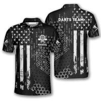 2023 new arrive- Flag hive custom darts team 3D all over print Polo Shirt Size