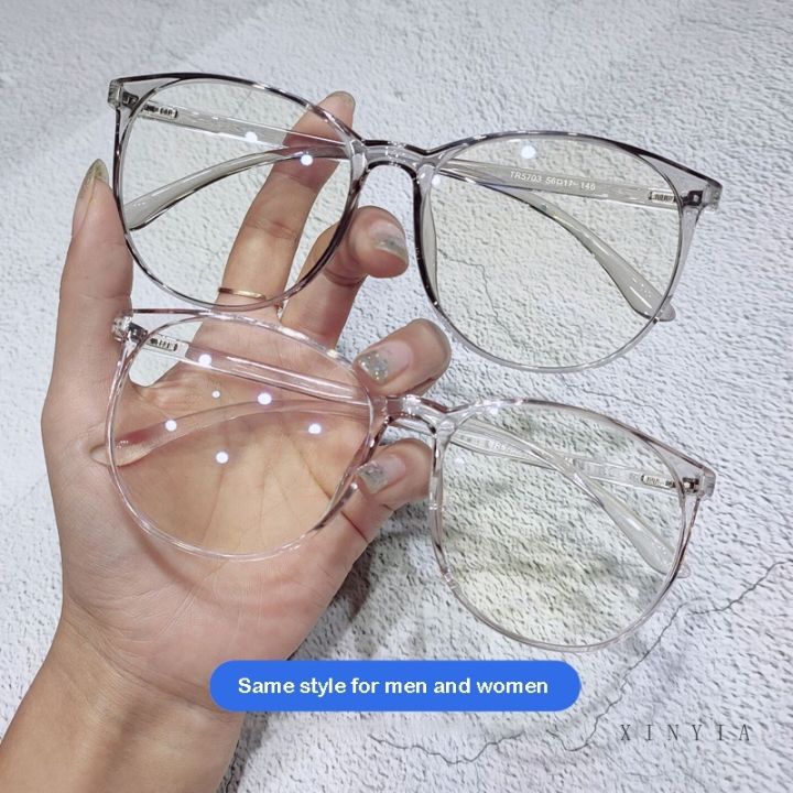 computer-optical-eyewear-anti-radiation-glasses-transparent-women-round-anti-blue-eyeglasses-replaceable-male-plain-mirror-glasses-female-korean-big-face-flat-mirrors-myopia-glasses-frame