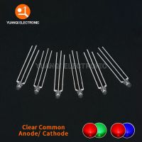 50pcs F3 3MM Round Clear / Fog Two Color Common Anode / Cathode LED Red &amp; Green Red &amp; Blue Bi-Color 3 Pins Light Emitting Diode Electrical Circuitry P