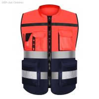 จุดรวม♝Oi Colete Para Construção Civil De Segurança Com Refletores Laranja Marinha Maintance Workwear Alta Visível