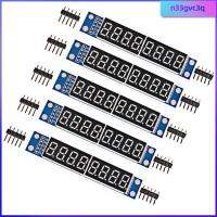 N33GVC3Q 5ชิ้น5V ส่วนดิจิตอลโมดูล821512Mm PCB + ชิ้นส่วนอิเล็กทรอนิกส์เจ็ดส่วน8บิตจอแสดงผลแอลอีดีหลอดป้องกัน Short Circui GND 8-Digit 7ส่วนโมดูล MAX7219สำหรับ Ar-Duino Mcu/ 51 /Avr/