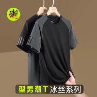 Short Sleeve T-Shirt Summer Mens Thin Ice Silk Mesh Fashion Trendy Brand Loose Half Sleeve Sports Quick-Dry Casual Top